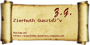 Zierhuth Gusztáv névjegykártya